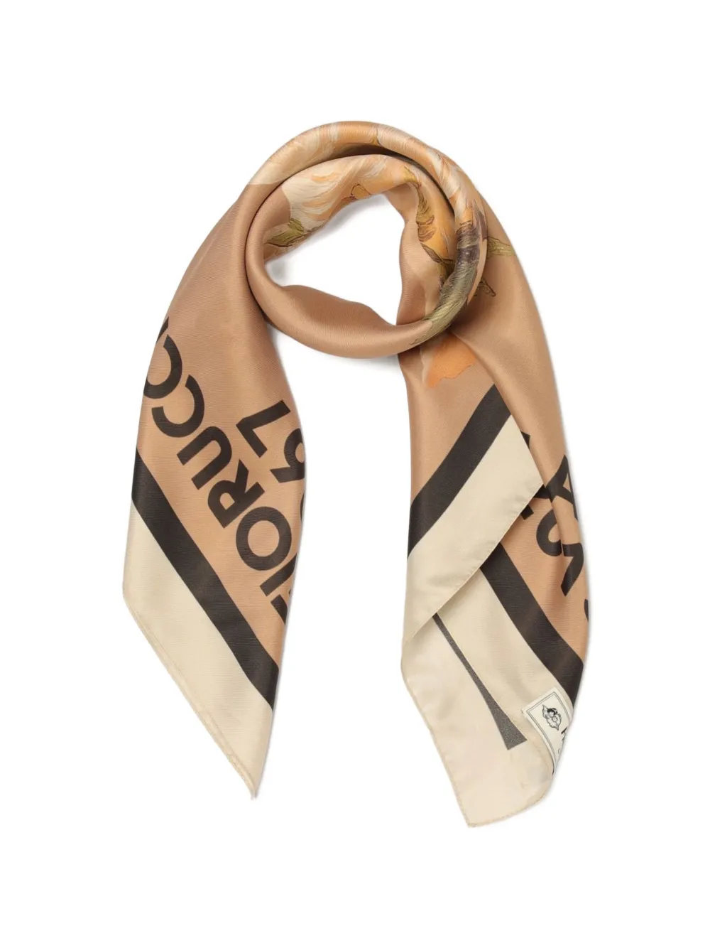Fiorucci Bouquet Angels graphic-print scarf Bruin