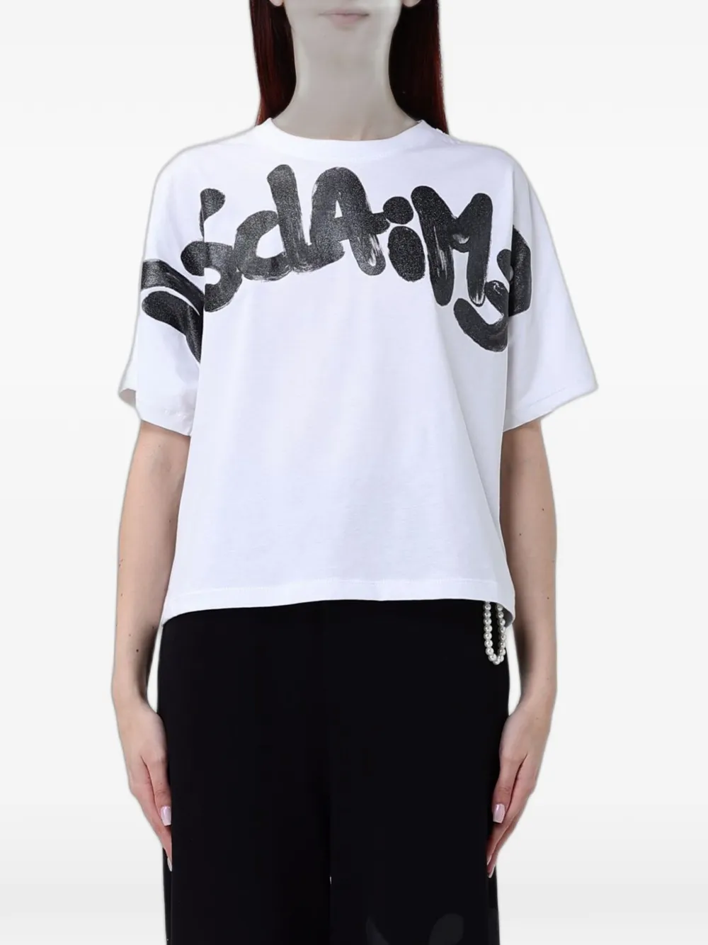 Disclaimer Logo-print T-shirt In White