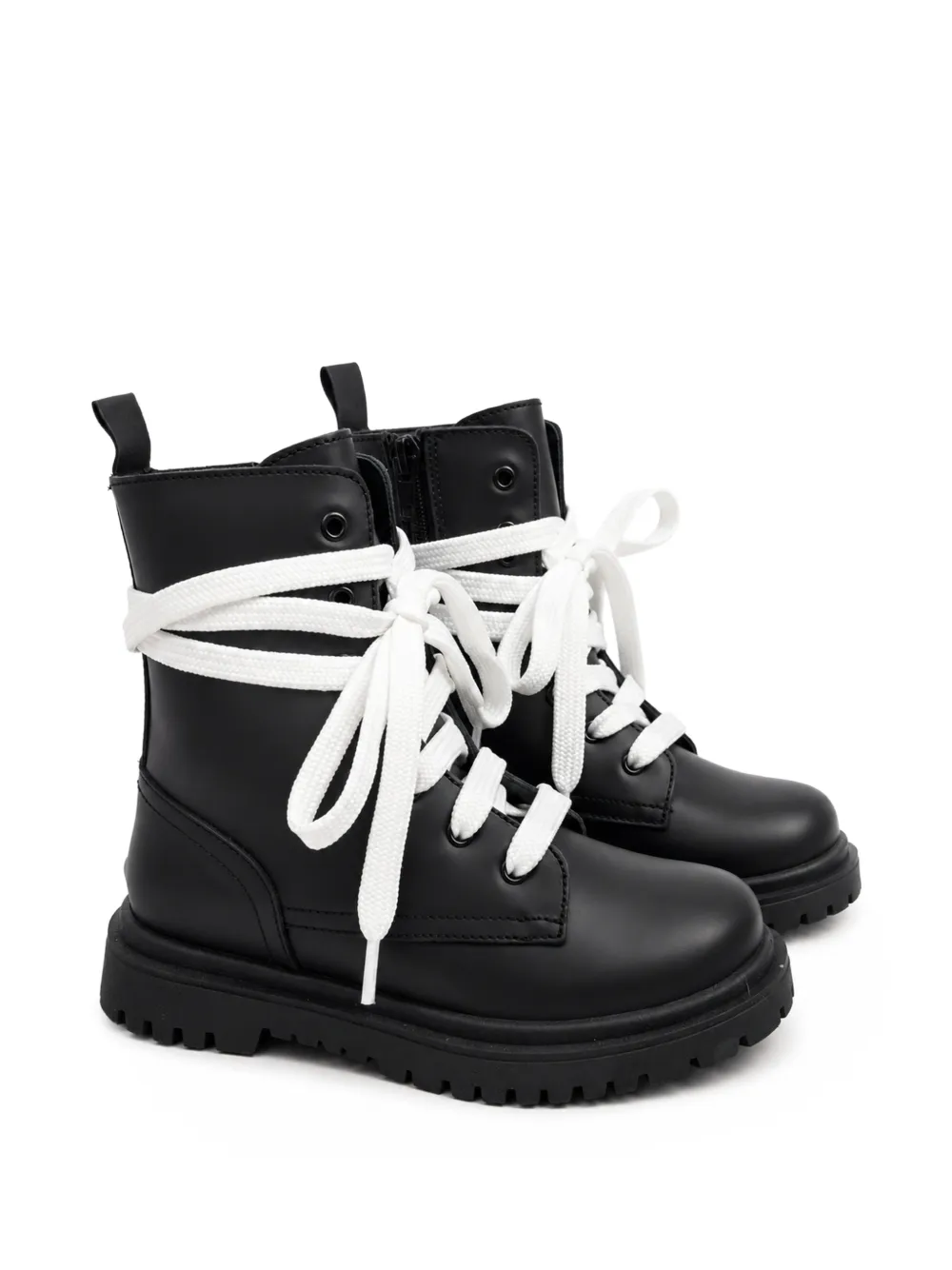 Douuod Kids bottines lacées à empiècements - Noir