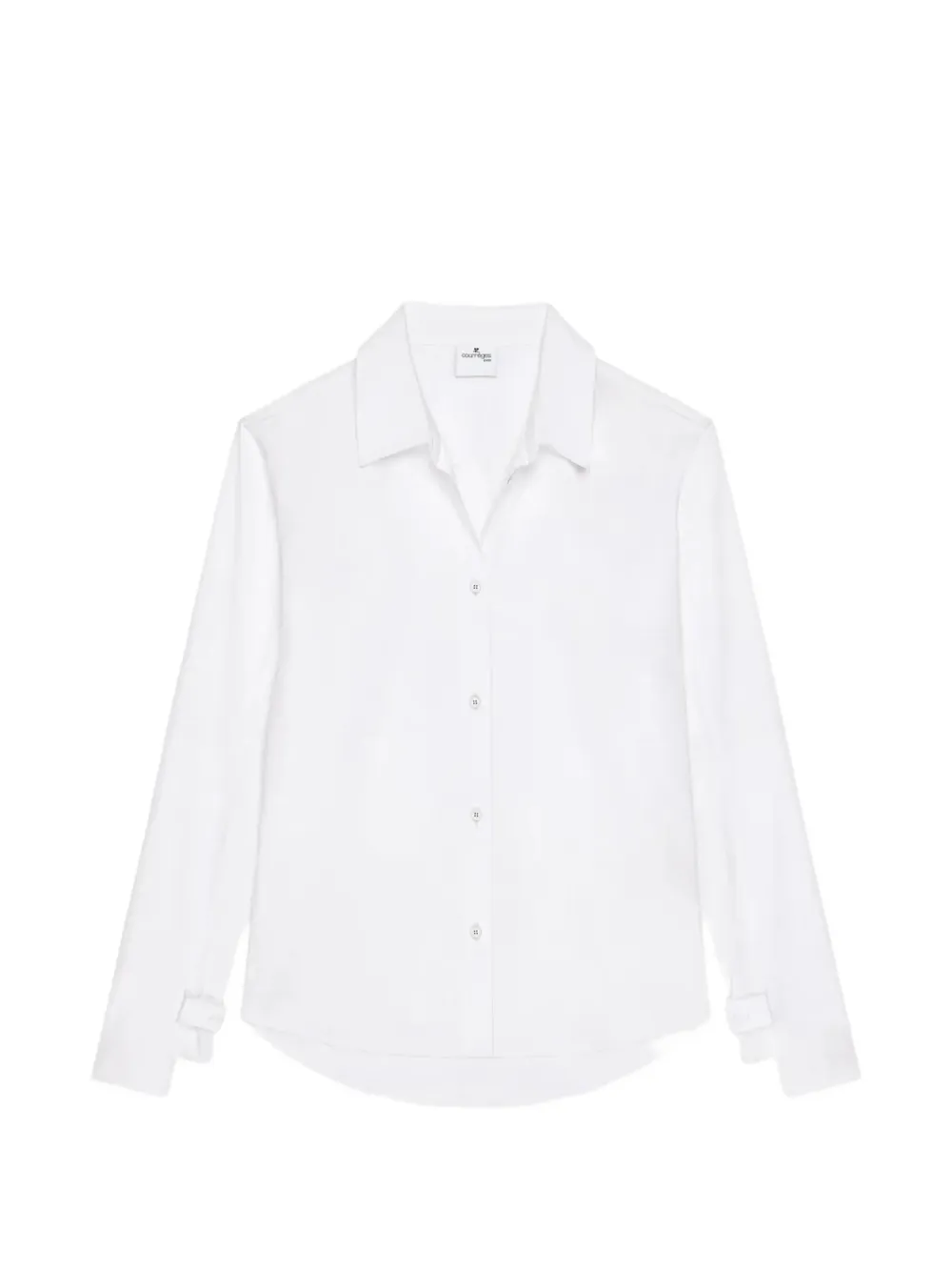 Courrèges cuff-detail poplin shirt - Bianco