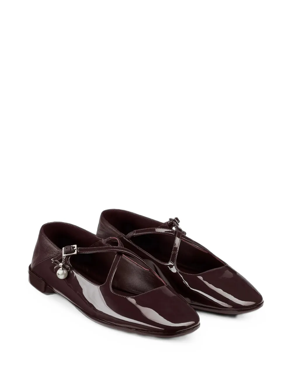 Jimmy Choo Eleri crossover-strap flat pumps Bruin