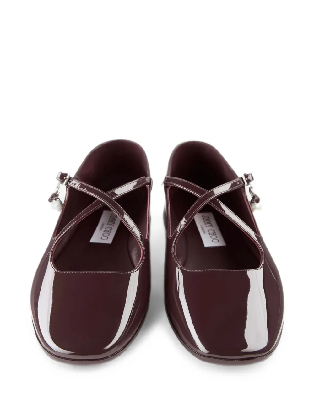 Jimmy Choo Eleri crossover-strap flat pumps Bruin