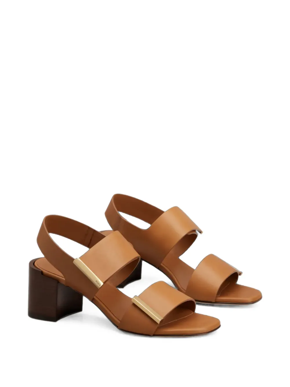 Tod's Logo-plaque Block-heel Sandals in Brown, view 2