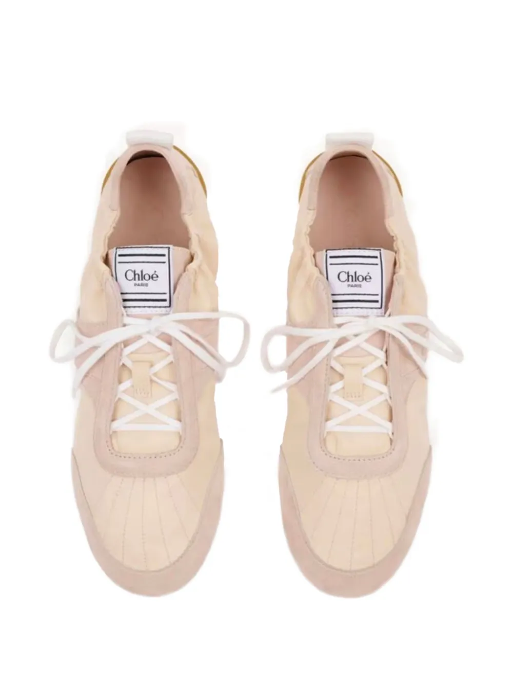 Chloé Kick suede-panelled sneakers Beige