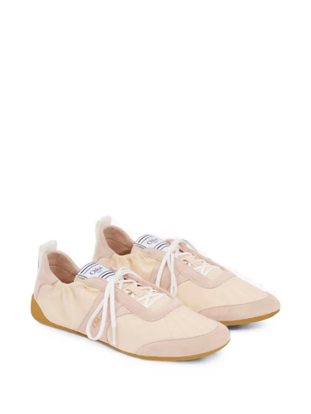 Chloé Kick suede-panelled sneakers Beige