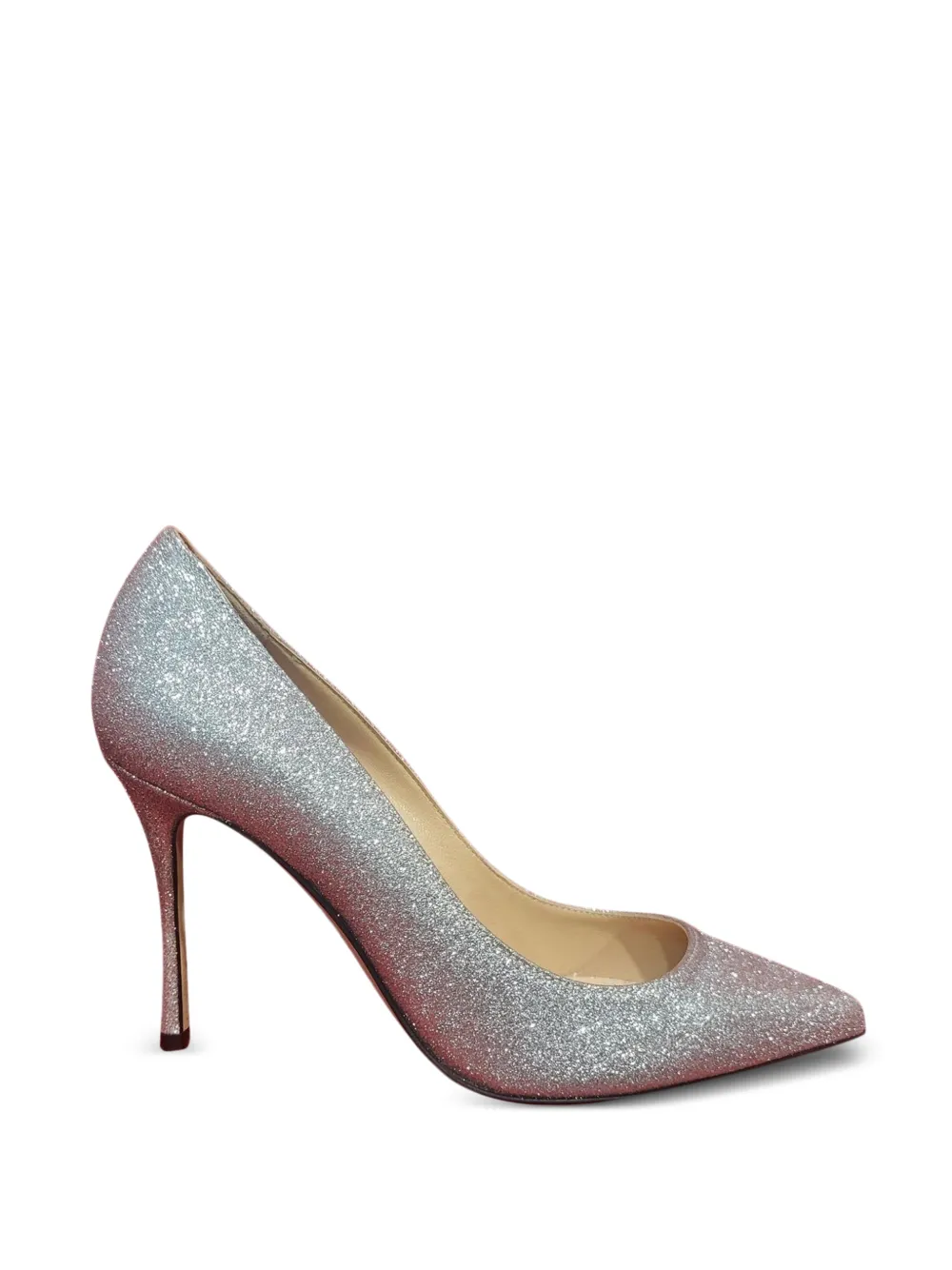Sergio Rossi glitter-effect pointed-toe pumps - Silber