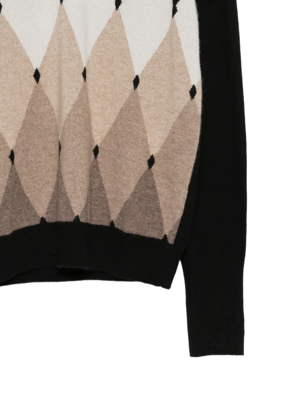 Ballantyne argyle-intarsia V-neck sweater Zwart