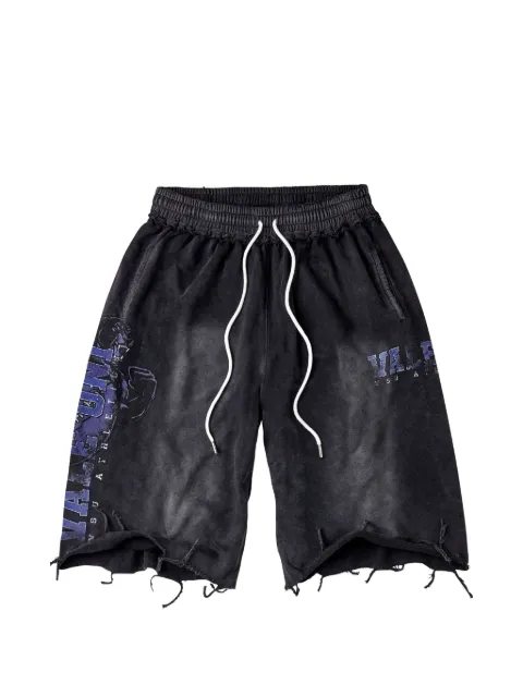 Vale graphic-print distressed shorts
