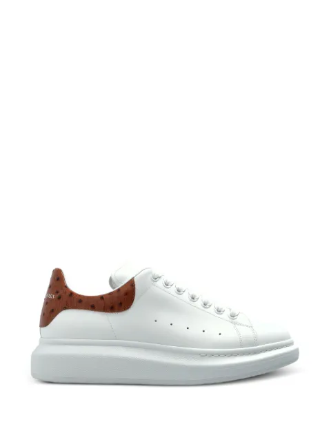 Alexander McQueen Oversized ostrich-effect leather trainers