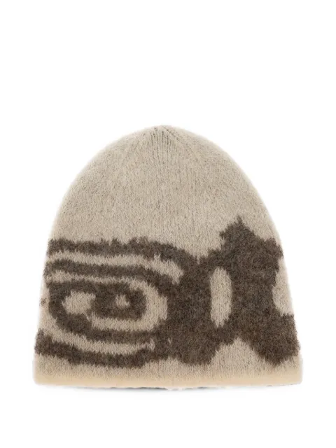 ROA logo-intarsia mohair-blend beanie hat