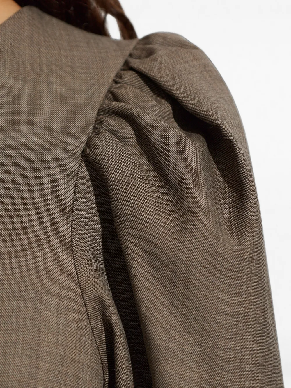 GANNI Blazer met gedrapeerde schouders Bruin