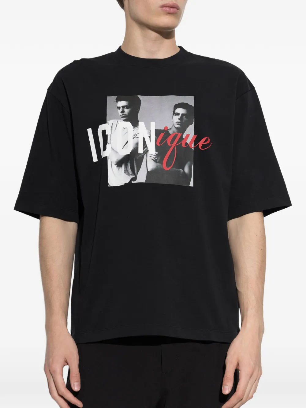 DSQUARED2 T-shirt met Iconique-print Zwart