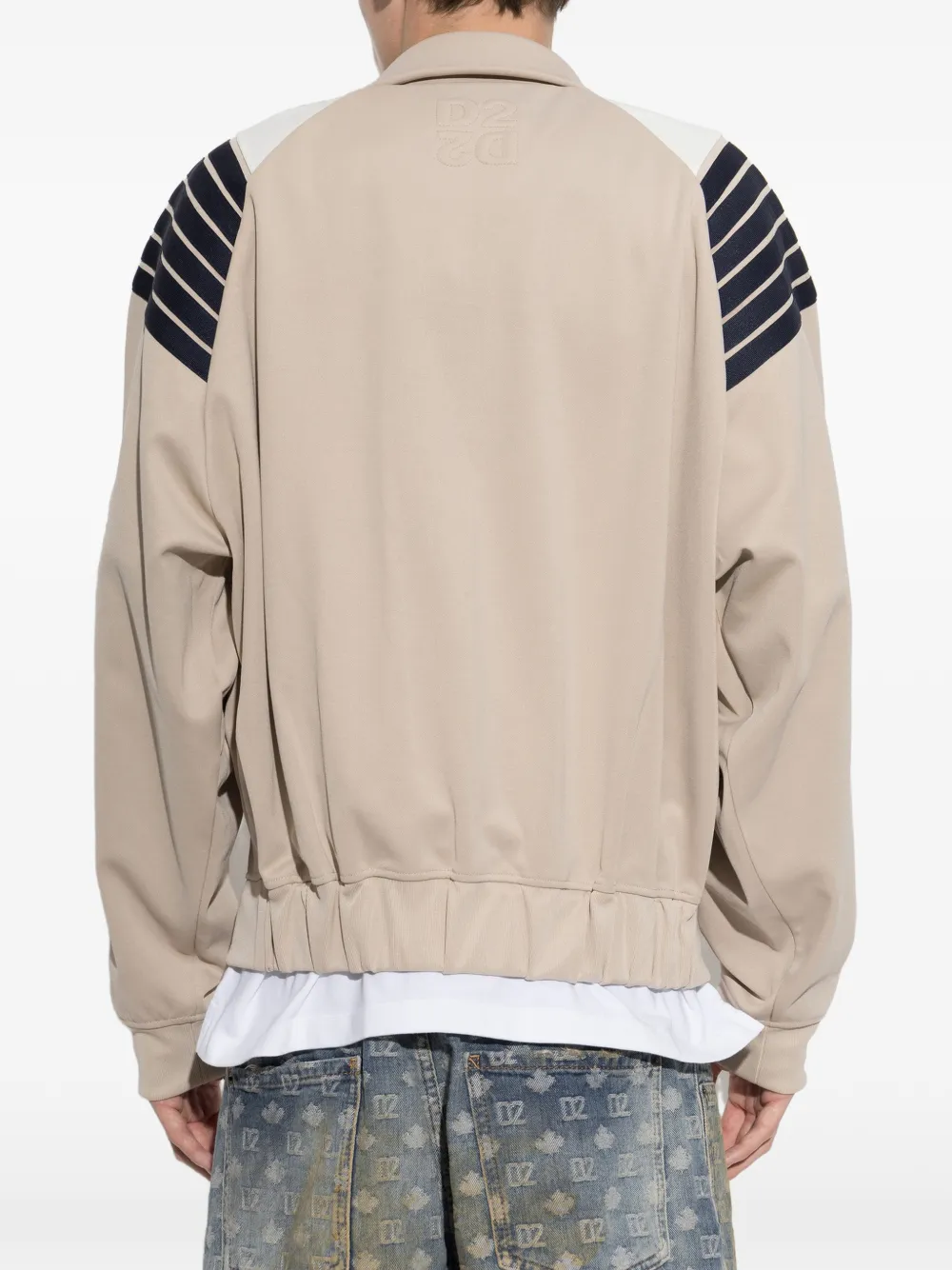 DSQUARED2 Trainingsjack met vlakken en streepdetail Beige