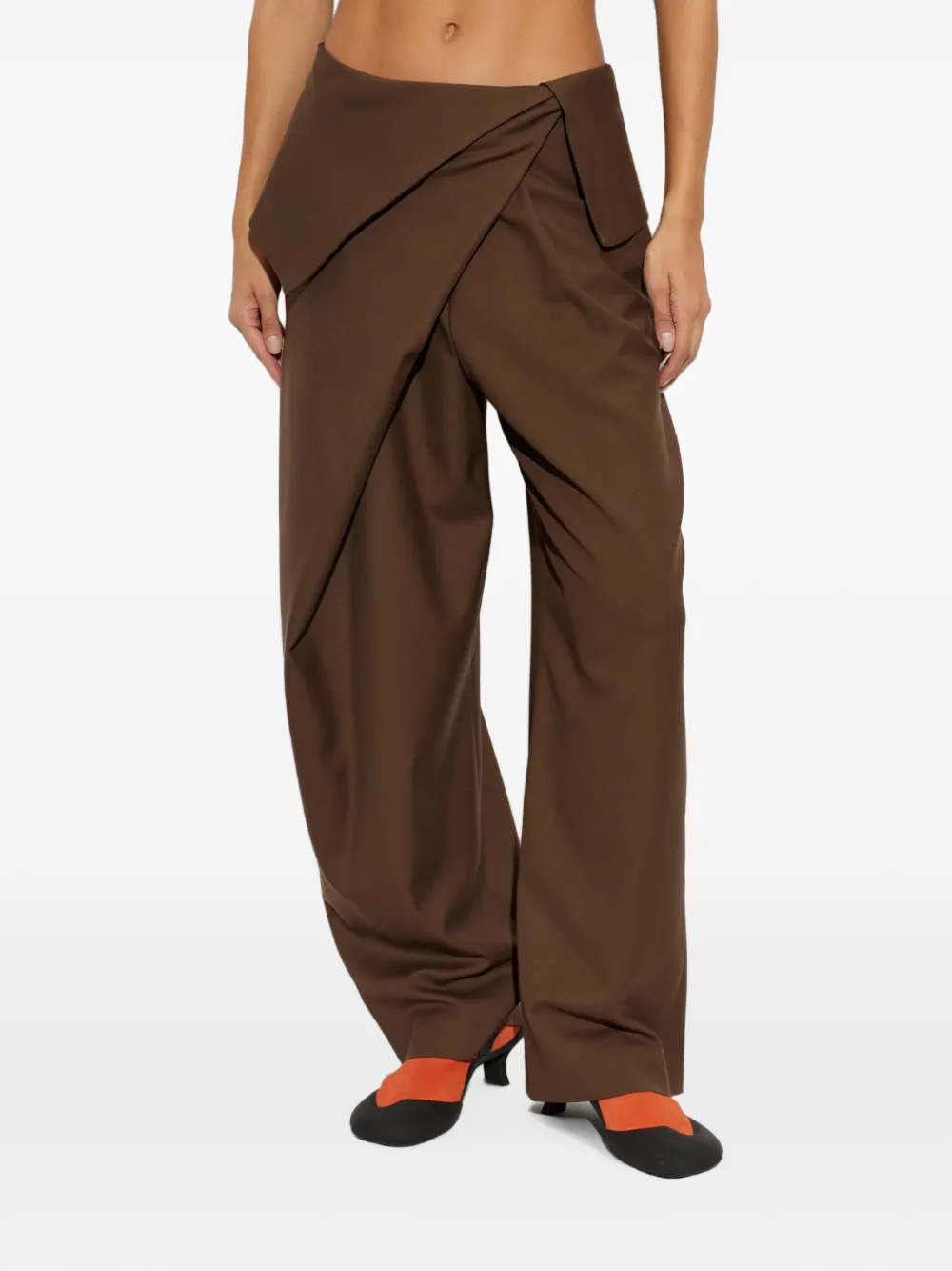 LOEWE Wollen plooibroek Bruin