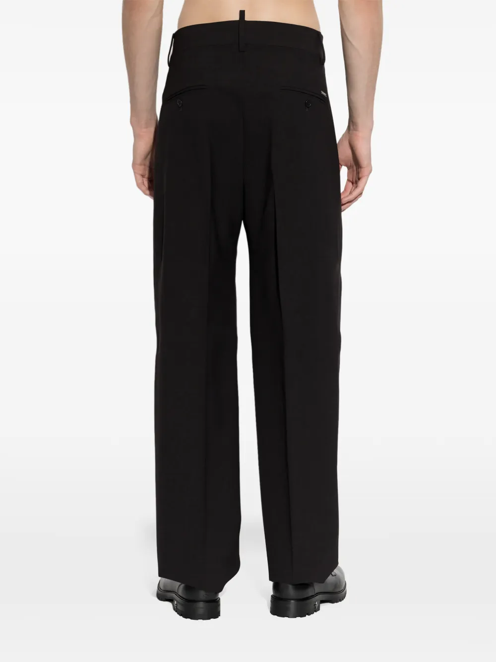 DSQUARED2 Straight broek met persplooien Zwart