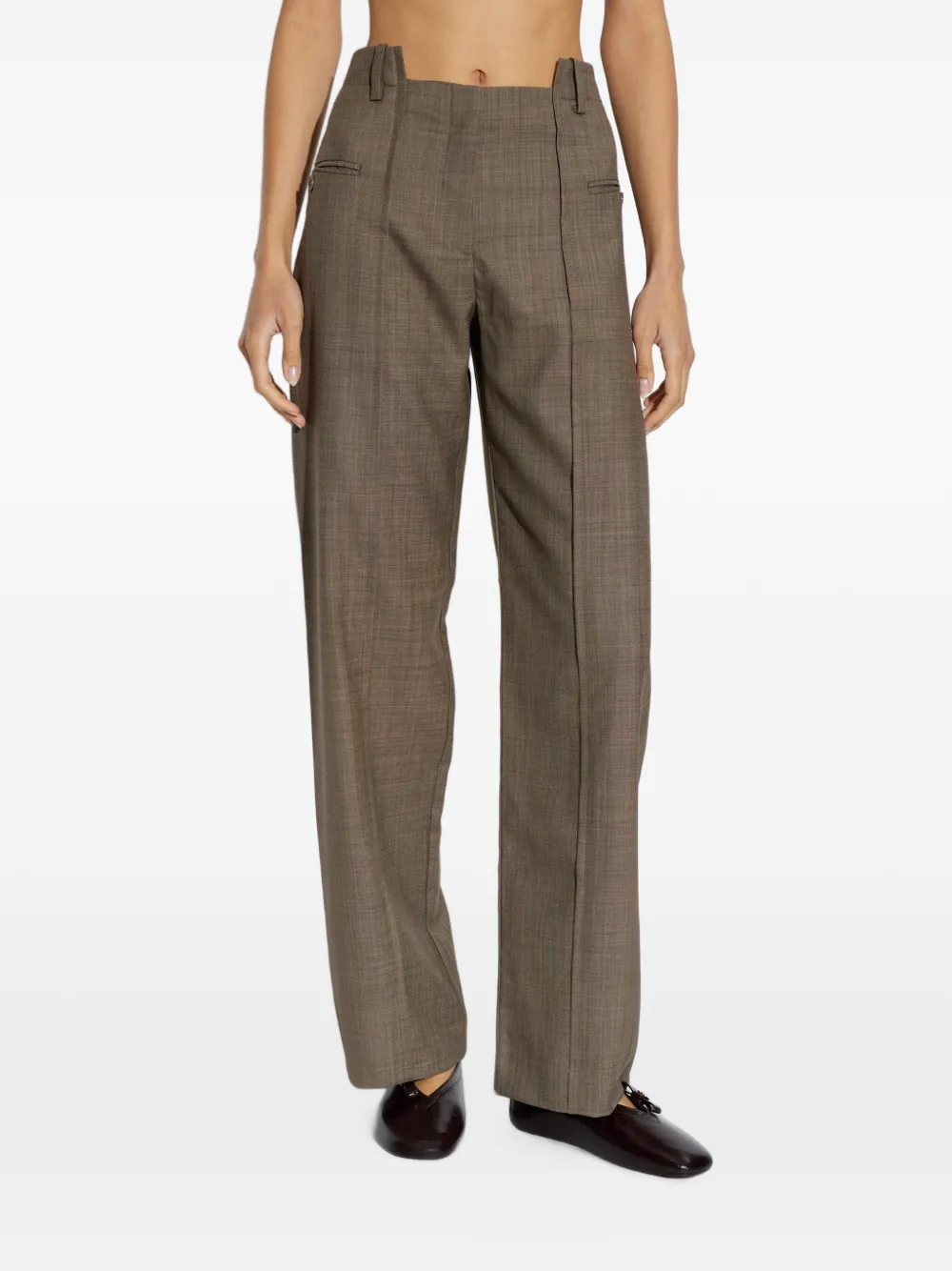 GANNI Geplooide pantalon Bruin
