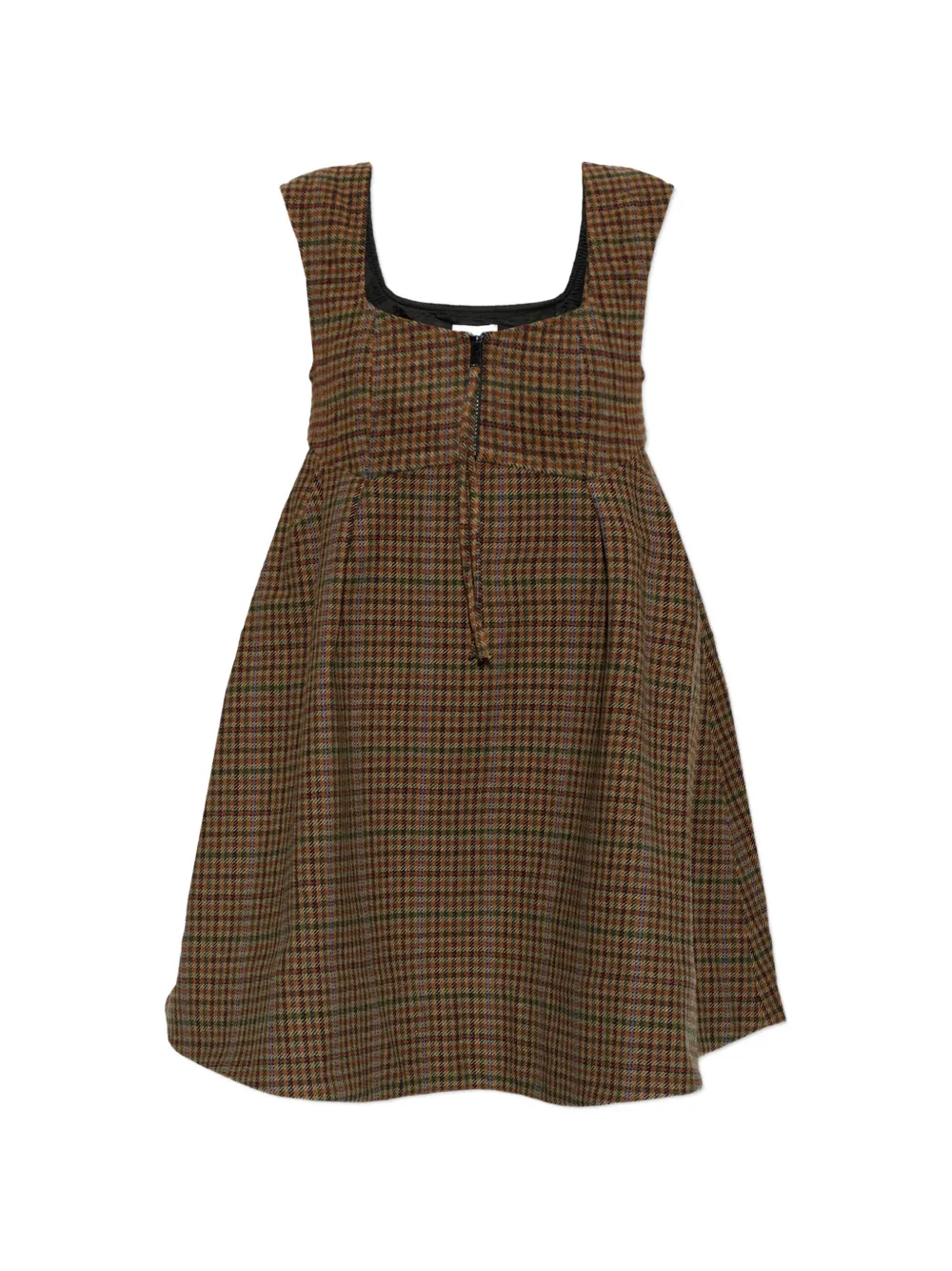 GANNI robe courte sans manches à carreaux - Marron GANNI robe courte sans manches à carreaux - Marron