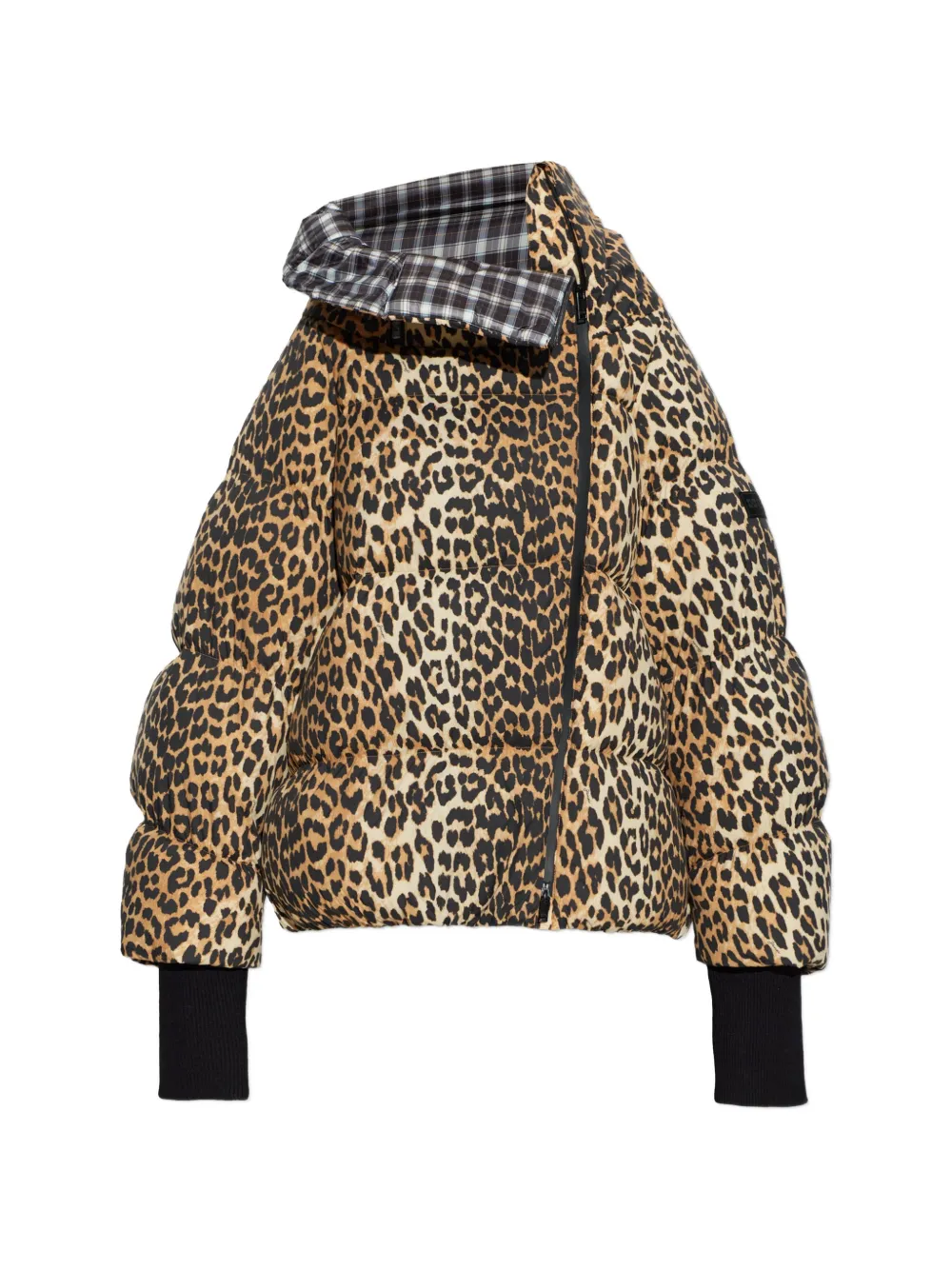 GANNI leopard-print puffer jacket