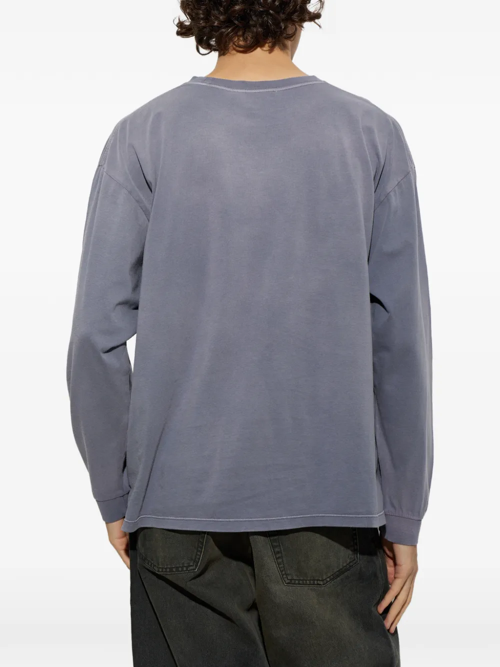 DUKE & DEXTER T-shirt met logoprint en lange mouwen Paars