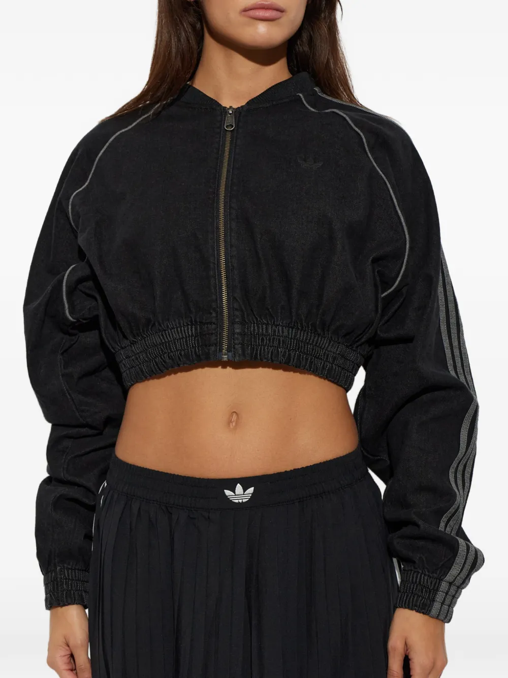 adidas SST denim jack met streepdetail Zwart