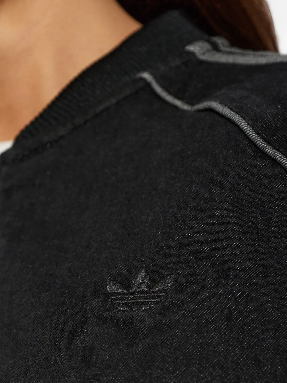 adidas SST denim jack met streepdetail Zwart