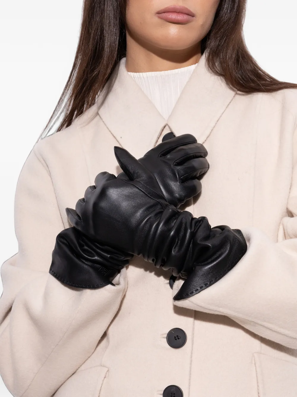 By Malene Birger Gemilo leren handschoenen Zwart