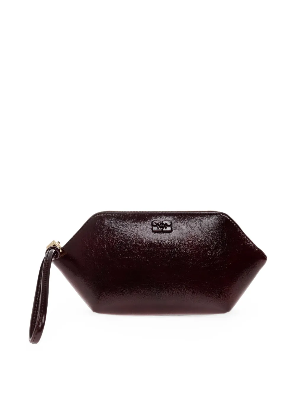 GANNI logo-plaque make-up bag