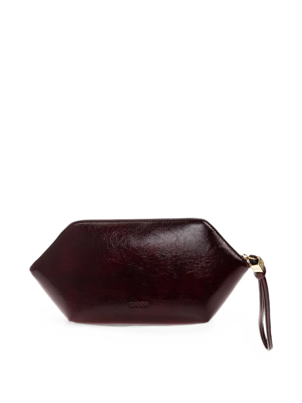 GANNI Make-up tas met logoplakkaat Rood