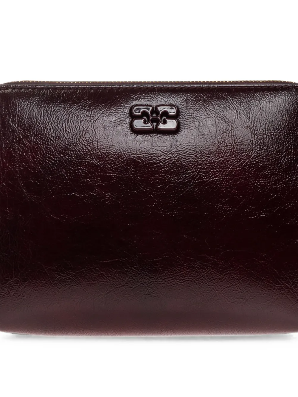 GANNI Make-up tas met logoplakkaat Rood