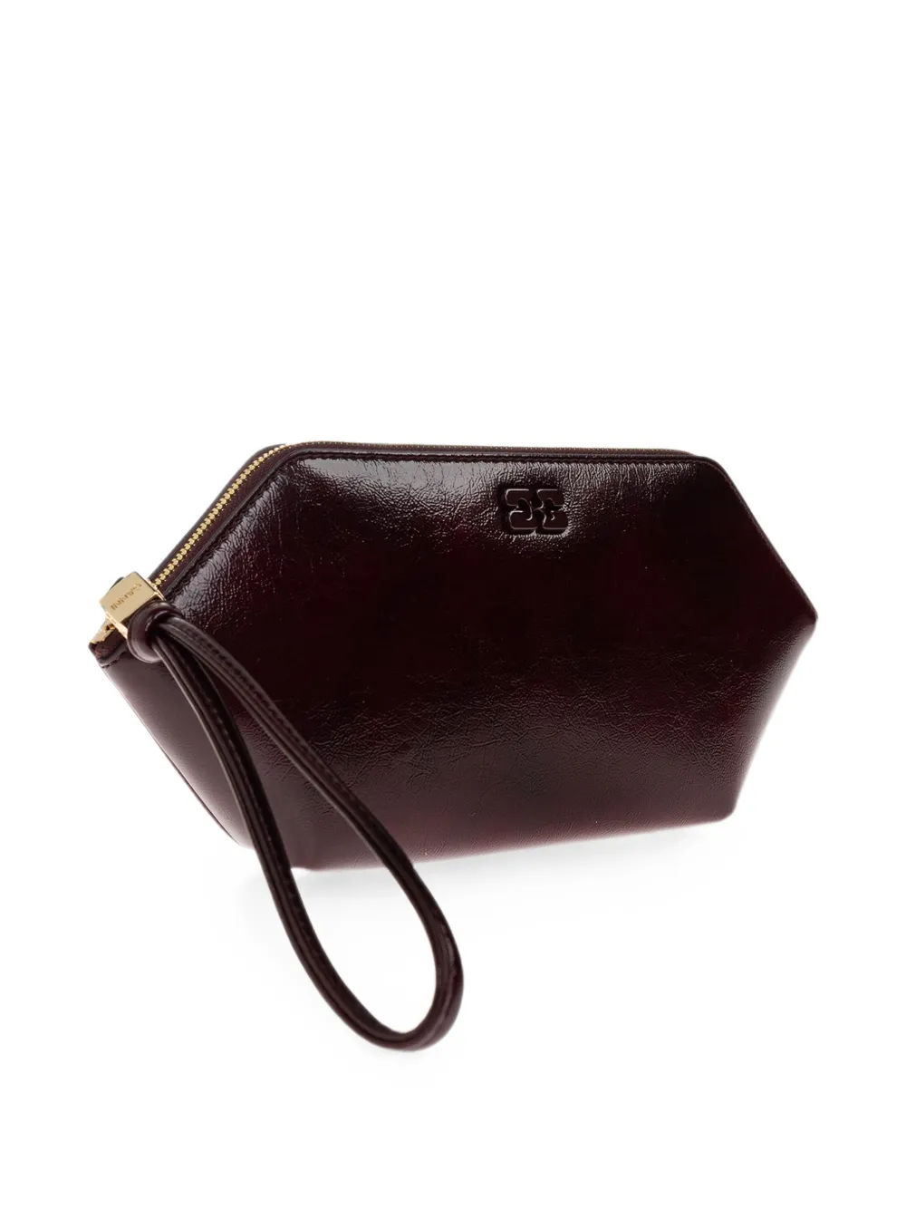 GANNI Make-up tas met logoplakkaat Rood
