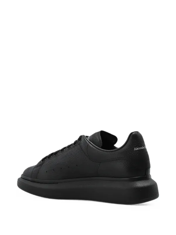 Alexander McQueen Oversized logo-print Leather Sneakers | Black