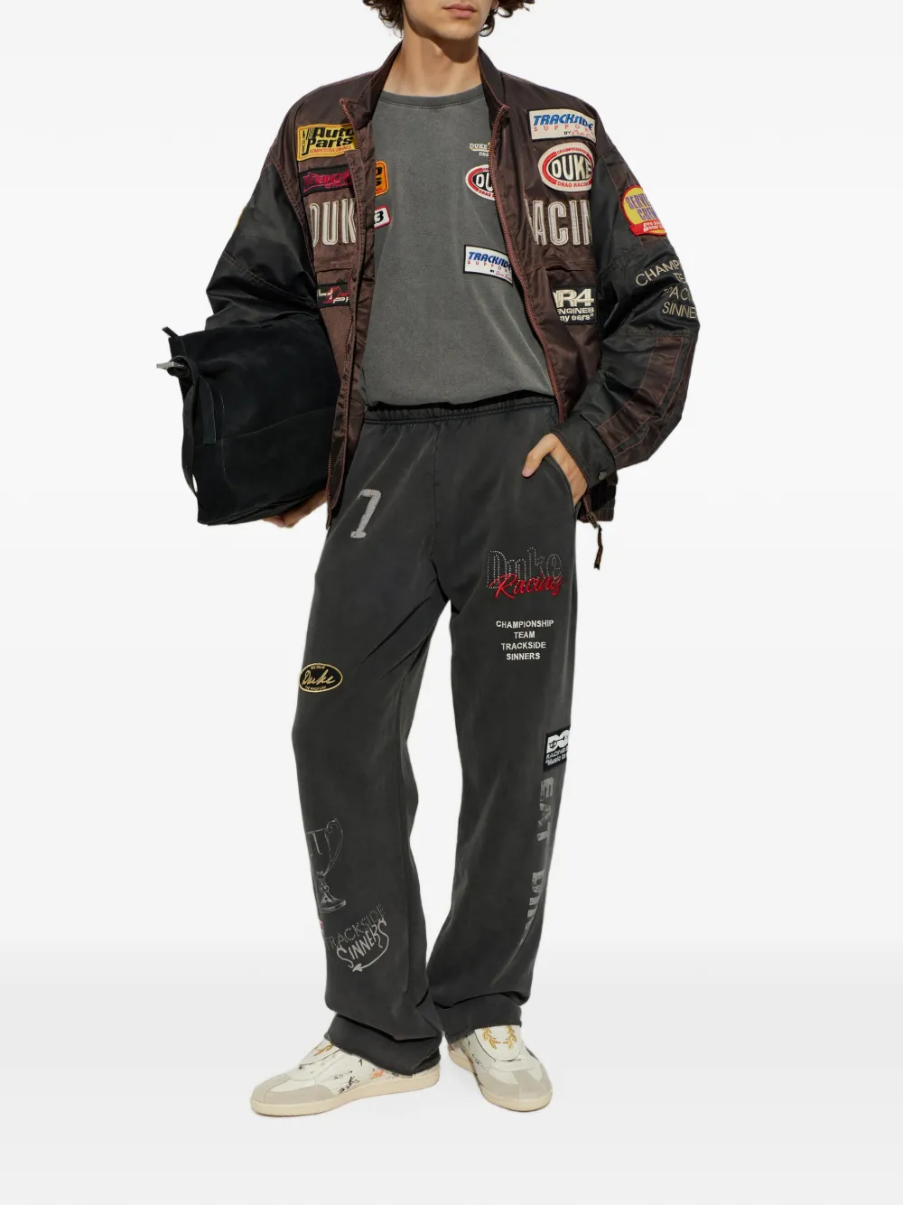DUKE & DEXTER DR4 T-shirt met lange mouwen en patchdetail Grijs