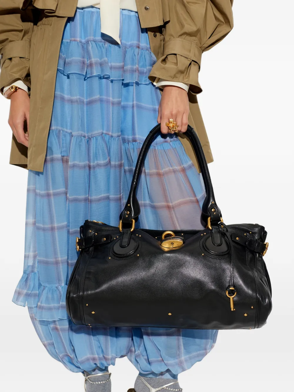 Chloé XL Paddington leather tote bag Zwart