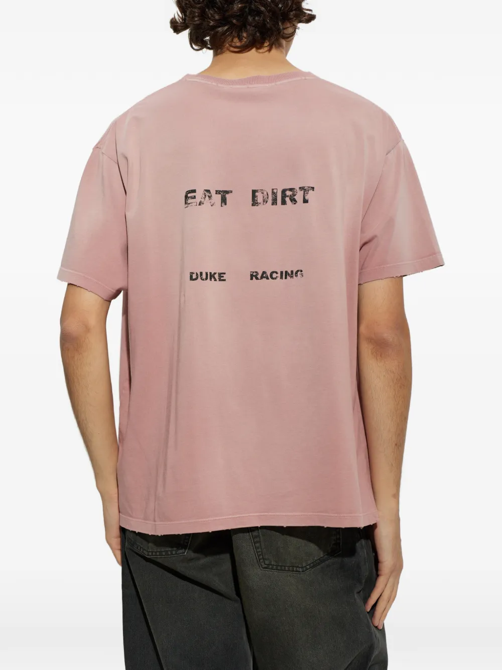 DUKE & DEXTER DR4 Sketch gerafeld T-shirt met grafische print Roze