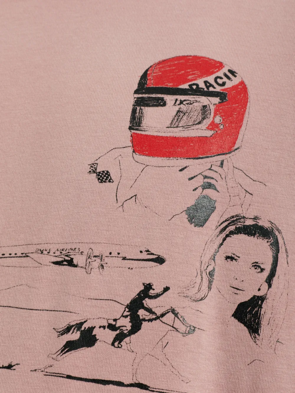 DUKE & DEXTER DR4 Sketch gerafeld T-shirt met grafische print Roze