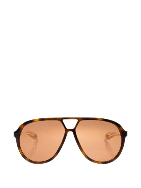 Alexander McQueen tortoiseshell-effect pilot sunglasses