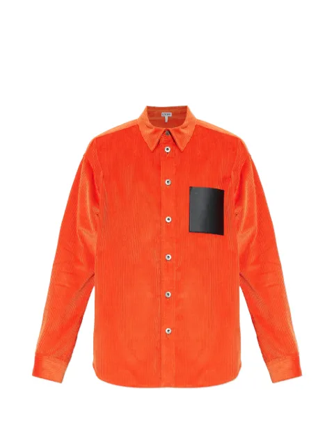 LOEWE camisa de pana con parche del logo