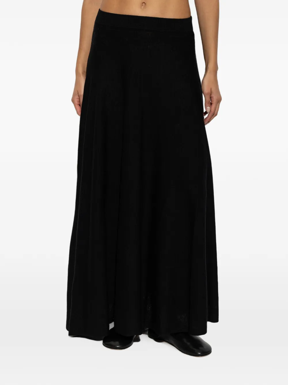 By Malene Birger Geri gebreide maxi-rok Zwart