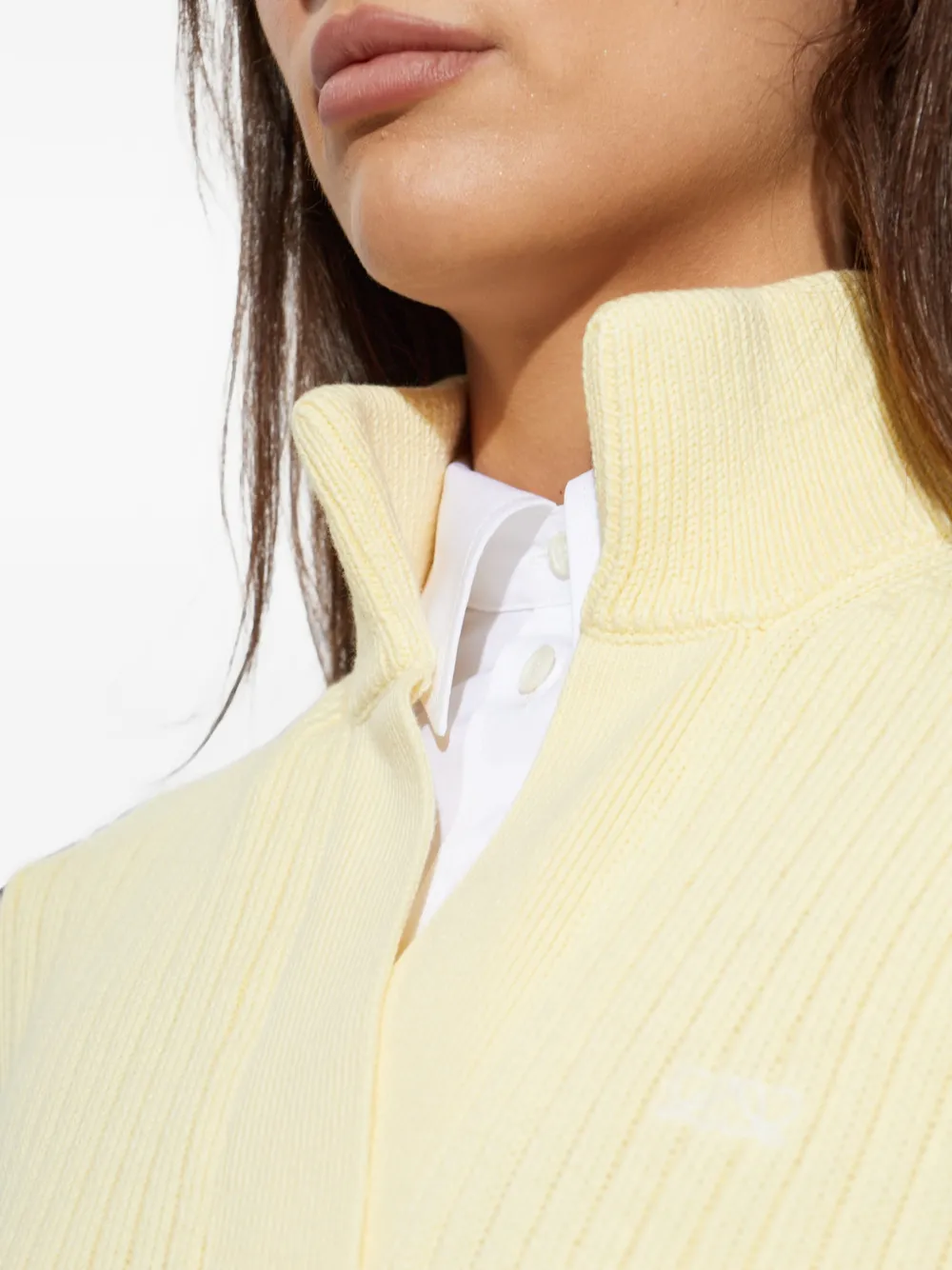 LOEWE Ribgebreide mini-jurk met gelaagd effect Geel