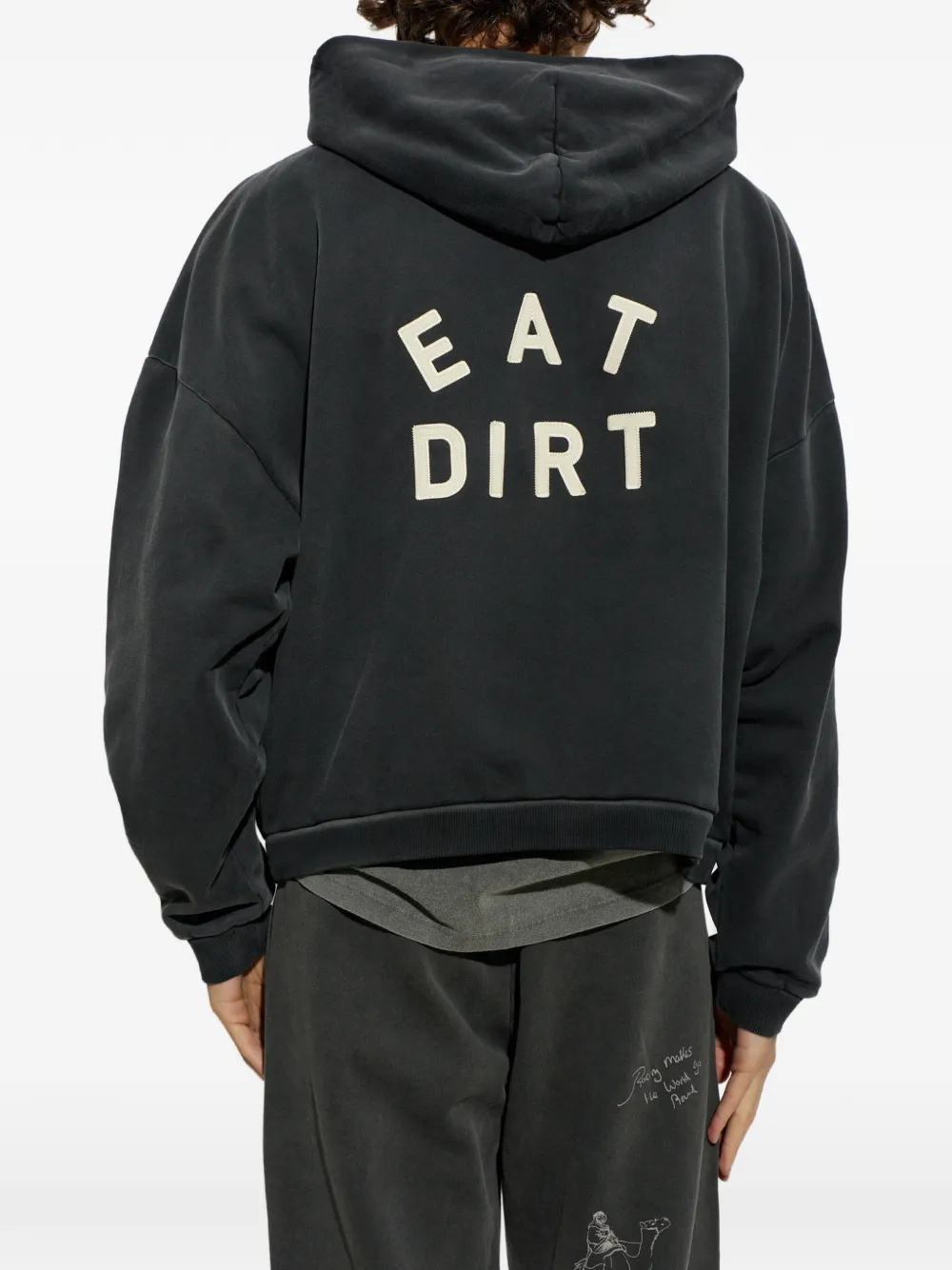 DUKE & DEXTER DR4 Eat Dirt hoodie met rits en grafische print Zwart