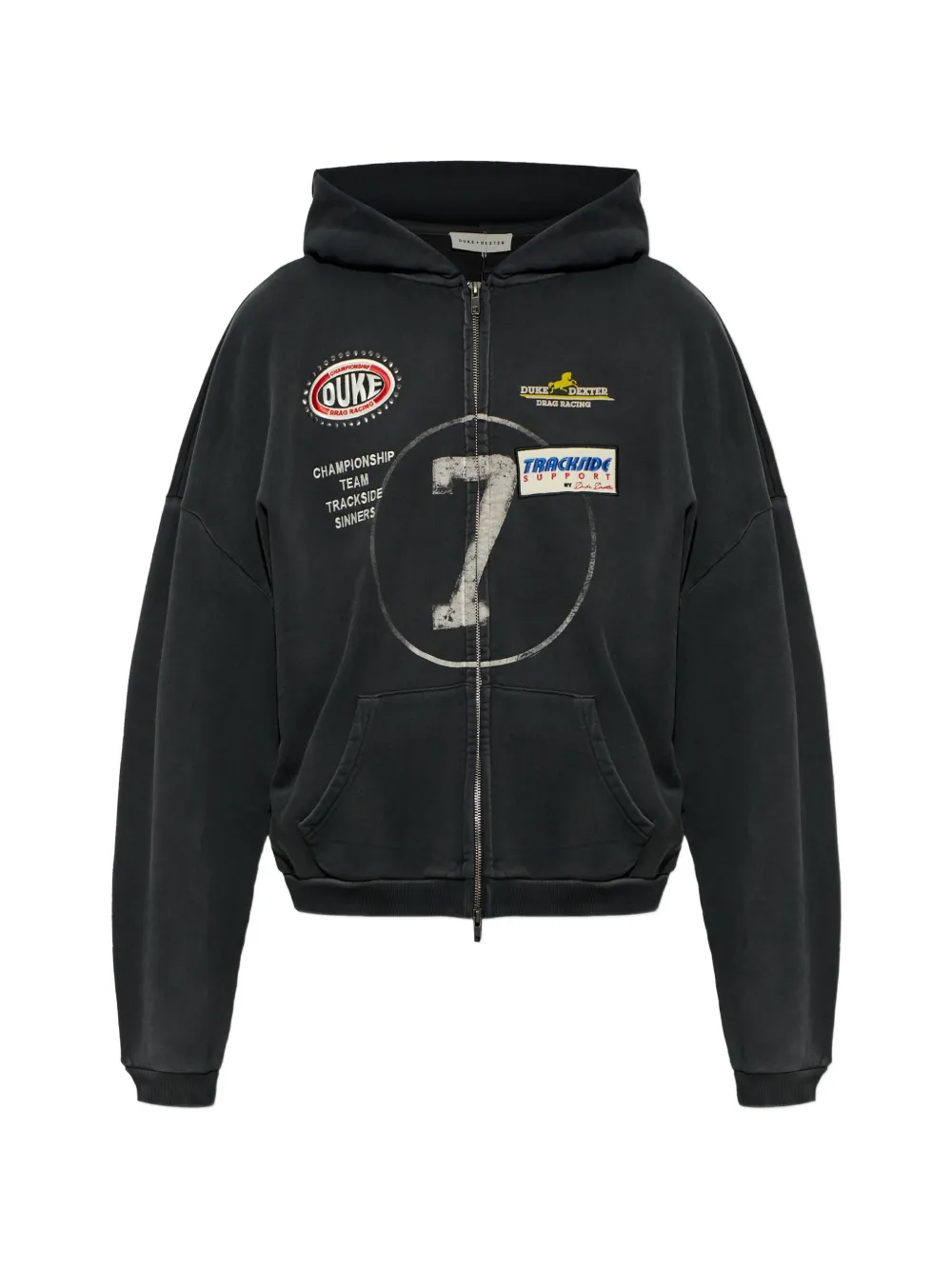 DUKE & DEXTER DR4 Eat Dirt graphic-print zip-up hoodie