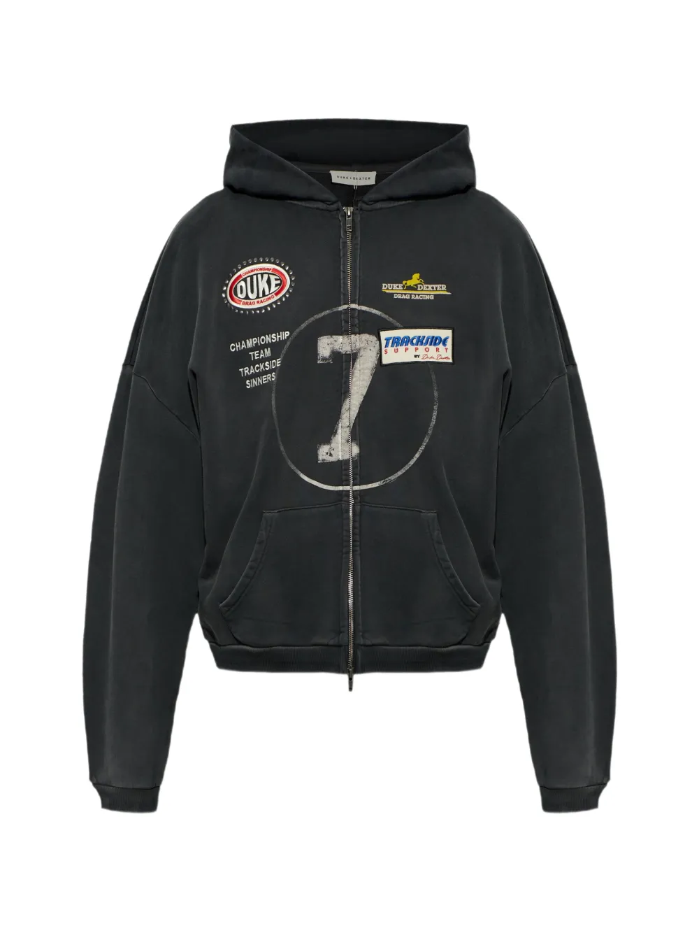 DUKE & DEXTER DR4 Eat Dirt graphic-print zip-up hoodie - Nero