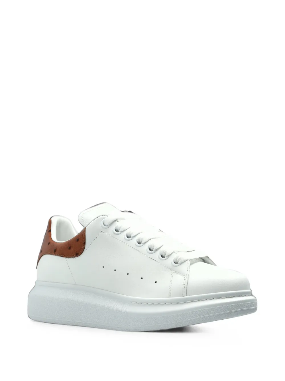 Alexander McQueen Oversized ostrich-effect sneakers Wit