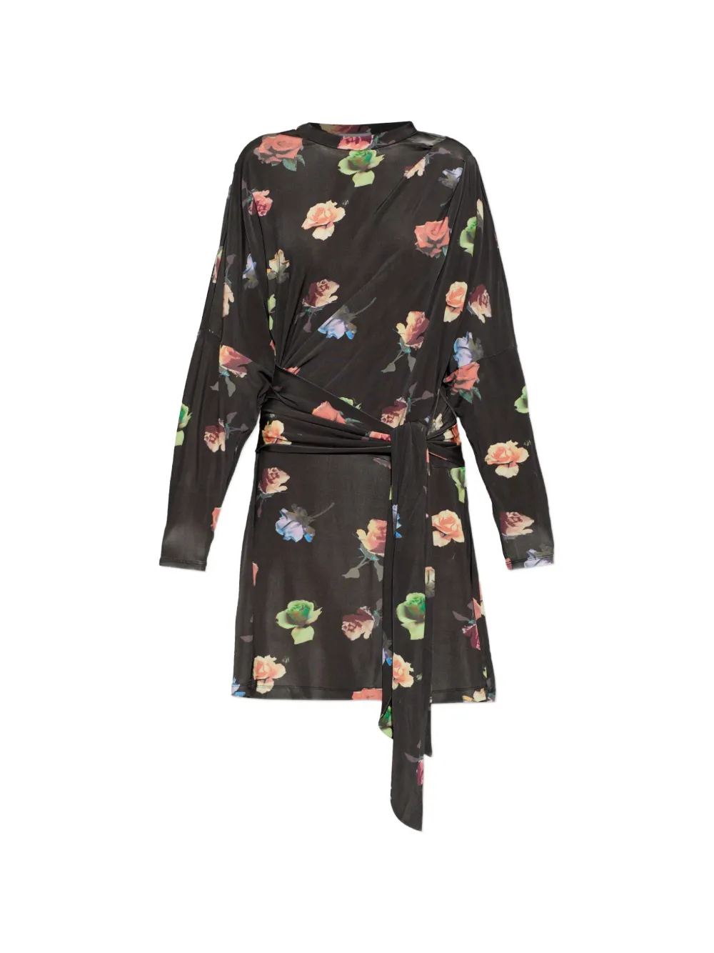 GANNI robe courte à fleurs - Noir GANNI robe courte à fleurs - Noir