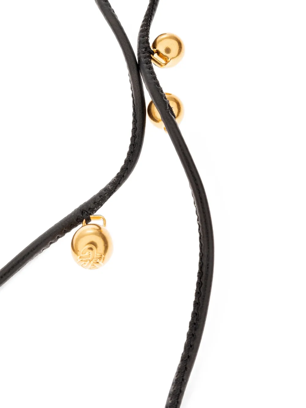By Malene Birger Vella leren riem verfraaid met bedel Zwart