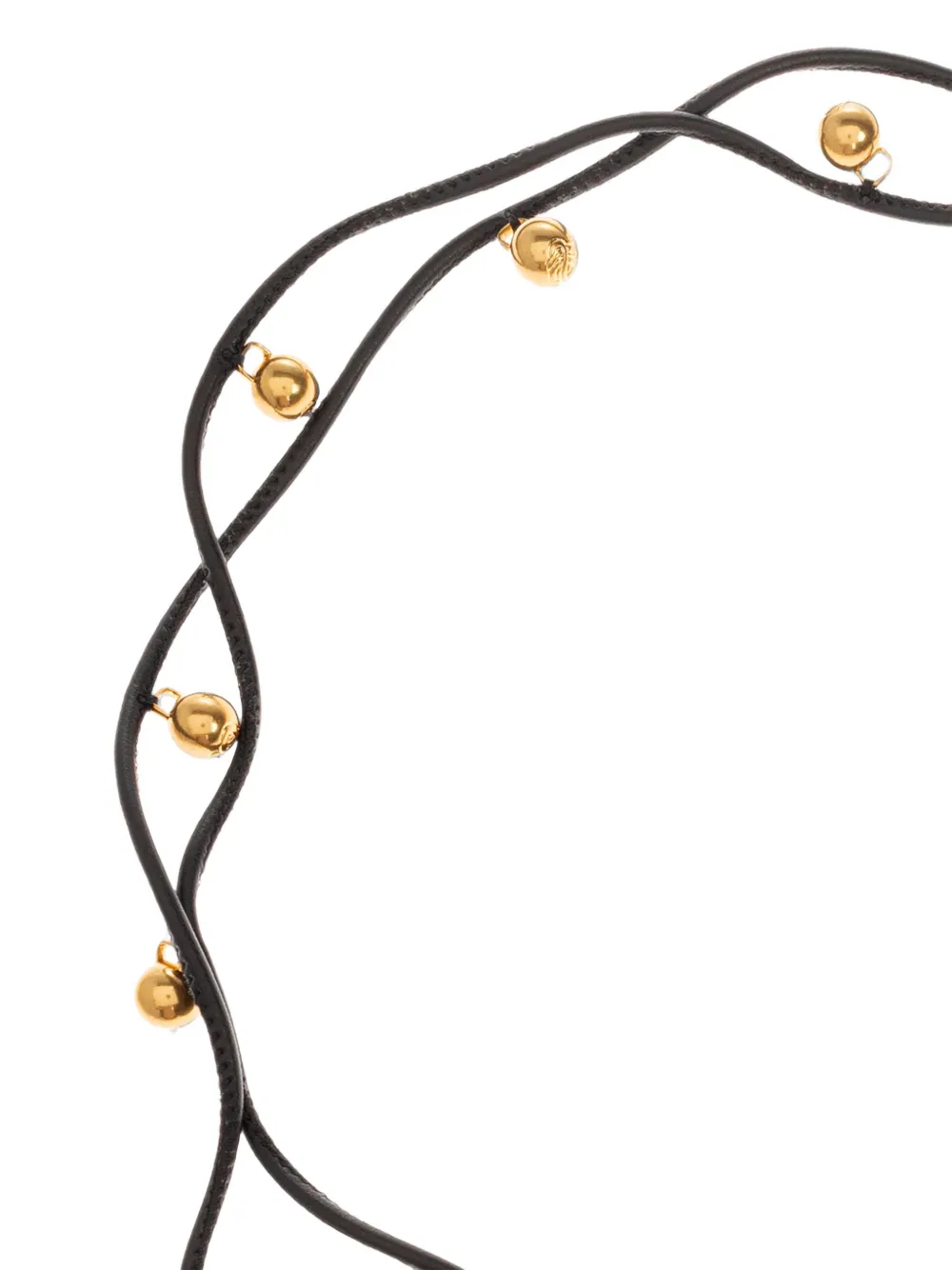 By Malene Birger Vella leren riem verfraaid met bedel Zwart