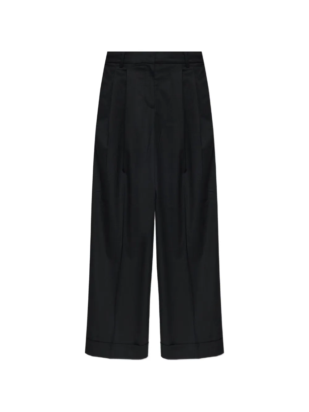 GANNI pleated wide-leg trousers