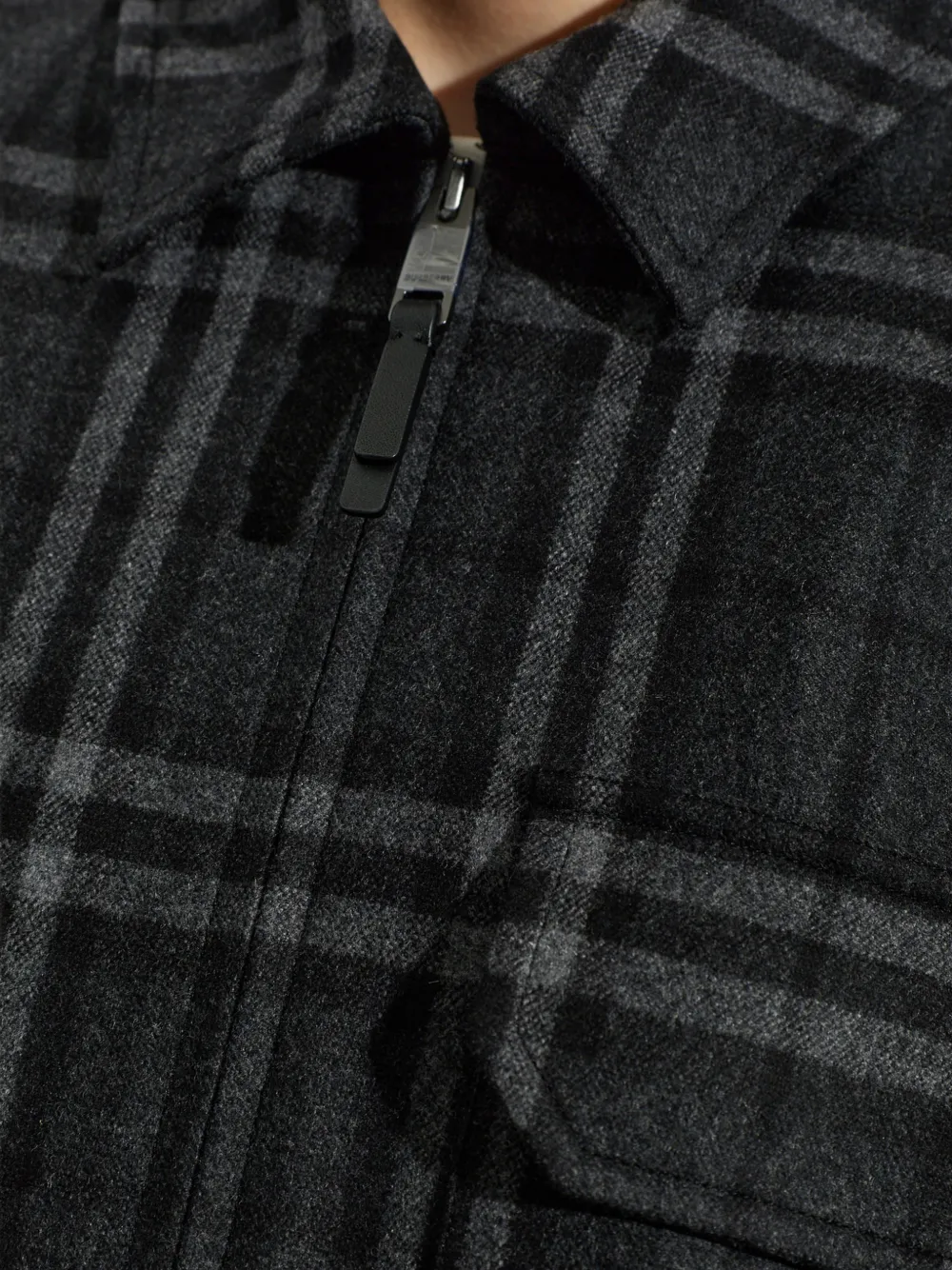 Burberry Geruit wollen kasjmier shirtjack Grijs