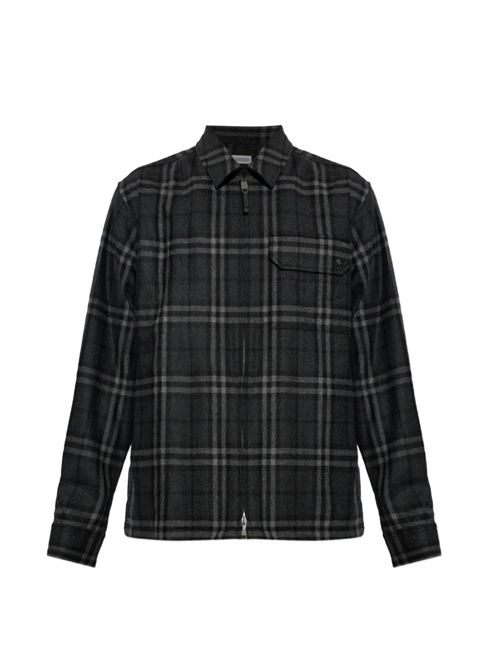 Burberry Check wool cashmere overshirt - Grigio