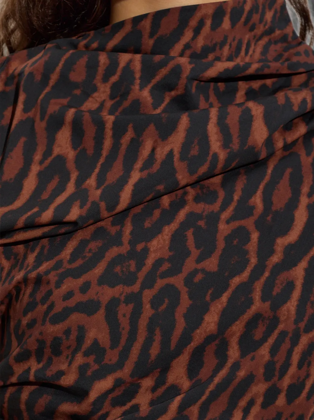 GANNI Top met luipaardprint Bruin